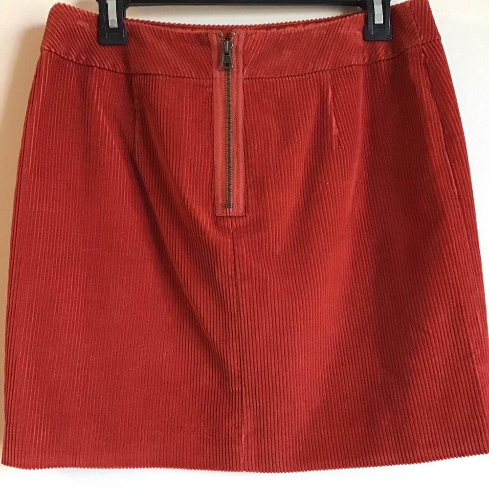 L. L. Bean red orange corduroy mini skirt - Picture 6 of 6